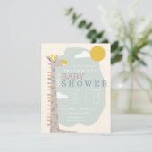 Invitation Giraffe Baby shower moderne neutre (Debout devant)
