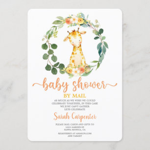 Invitation Giraffe Baby shower par mail girl