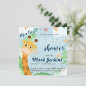 Invitation Giraffe beau plaisir Baby Boy Douche (Debout devant)