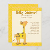 Invitation Giraffe Bébé d'or (Devant / Derrière)