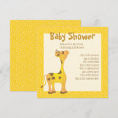 Invitation Giraffe Bébé d'or (Devant / Derrière)