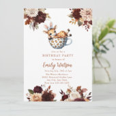 Invitation Giraffe Bébé mignonne | Anniversaire Tea Party (Debout devant)