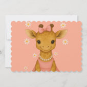 Invitation Giraffe bébé mignonne en Baby shower fille rose (Dos)