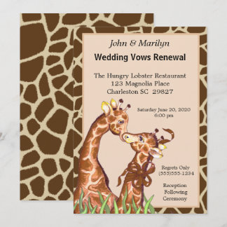 Invitation Giraffe Couple Vows Mariage Renouvellement