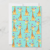 Invitation Giraffe Cute Kids 1ère fête d'anniversaire Filles (Dos)