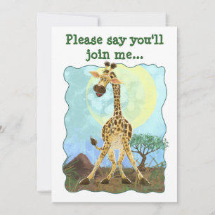 Invitation Giraffe de l'animal du parti