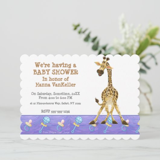 Invitation Giraffe de l'animal du parti (Debout devant)