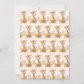 Invitation Giraffe Deux animaux sauvages Safari 2e anniversai (Dos)