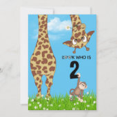 Invitation Giraffe du 2e anniversaire en herbe (Devant)