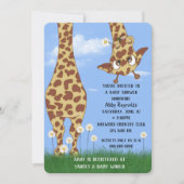 Invitation Giraffe et Baby shower de marguerite (Devant)