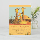 Invitation Giraffe Famille Anniversaire de enfant (Debout devant)