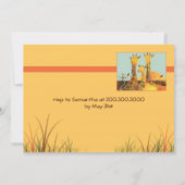 Invitation Giraffe Famille Anniversaire de enfant (Dos)