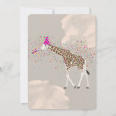 Invitation Giraffe Fête Safari Animaux Anniversaire (Dos)