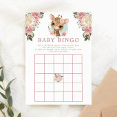Invitation Giraffe florale Baby shower Bingo Jeu