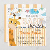 Invitation Giraffe fun Baby shower lumineux (Devant / Derrière)