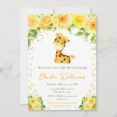 Invitation Giraffe Genre Baby shower neutre (Devant)