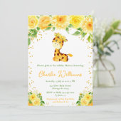 Invitation Giraffe Genre Baby shower neutre (Debout devant)