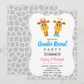 Invitation Giraffe Genre révéler l'invitation de la fête (Devant / Derrière)