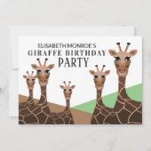 Invitation Giraffe Grinning, Giraffe Anniversaire (Devant)