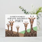 Invitation Giraffe Grinning, Giraffe Anniversaire (Debout devant)