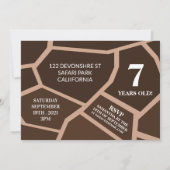 Invitation Giraffe Grinning, Giraffe Anniversaire (Dos)