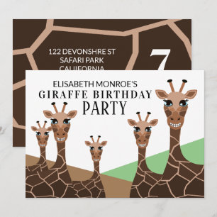 Invitation Giraffe Grinning, Giraffe Anniversaire
