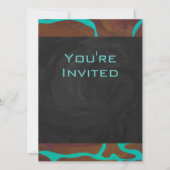 Invitation Giraffe Impression Brown et Turquoise (Devant)