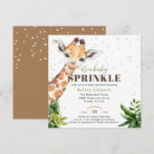 Invitation Giraffe Jungle Safari C'est un Baby Sprinkle (Devant / Derrière)