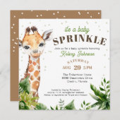 Invitation Giraffe Jungle Safari Douche bébé saupoudrer (Devant / Derrière)