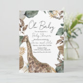 Invitation Giraffe Jungle Wild Baby Shower (Debout devant)