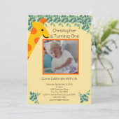Invitation Giraffe Photo Boys 1er anniversaire (Debout devant)