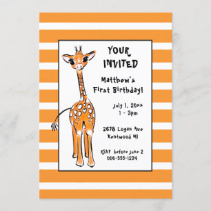 Invitation Giraffe - premier anniversaire
