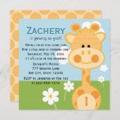 Invitation Giraffe Premier Anniversaire (Personnal (Devant / Derrière)