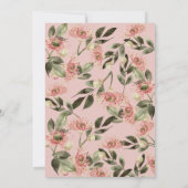 Invitation Giraffe Rose Floral Girl Baby shower par la poste (Dos)