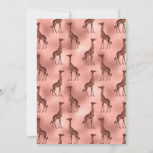 Invitation Giraffe rose Gold Foil N'importe quel âge Annivers (Dos)