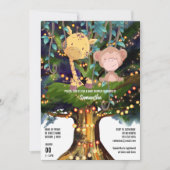 Invitation Giraffe singe tropical jungle phares (Devant)