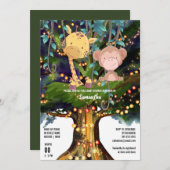 Invitation Giraffe singe tropical jungle phares (Devant / Derrière)