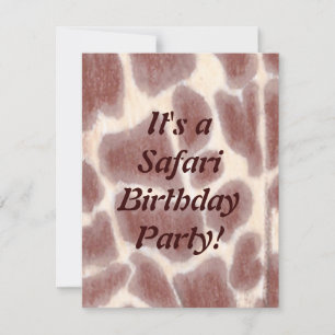 Invitation Giraffe Spots Safari fête d'anniversaire pour enfa