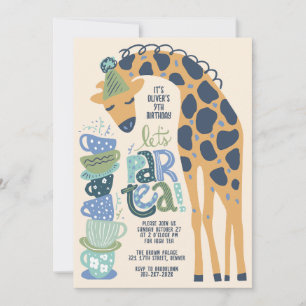 Invitation Giraffe Tea Party Anniversaire de enfant Party Inv