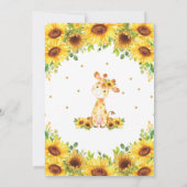 Invitation Giraffe tournesol floral Baby shower fille (Dos)