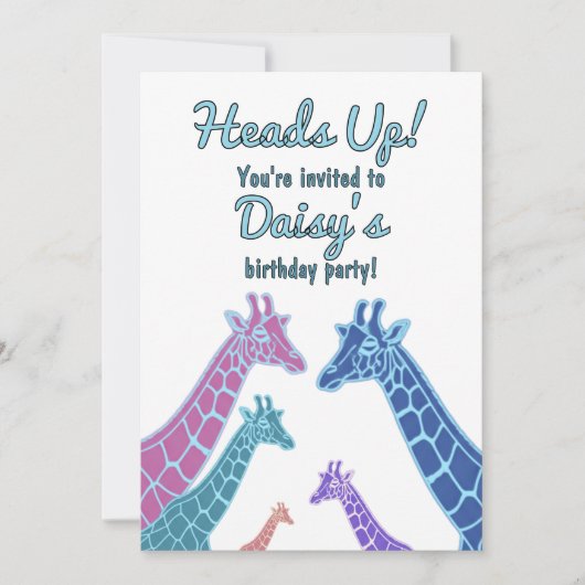 Invitation Giraffe Tower Anniversaire (Devant)