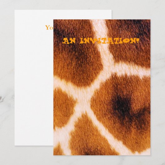 INVITATION GIRAFFES (Devant / Derrière)