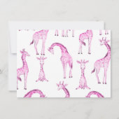 Invitation Giraffes roses & Voeux Kraft pour Baby shower Jeu (Dos)