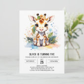 Invitation Giraffe's Whimsical Safari anniversaire (Debout devant)