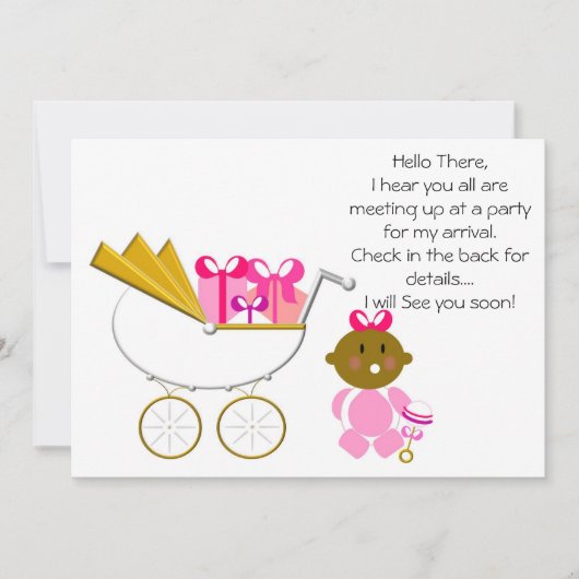 Invitation Girl_Baby Carriage (1) Invitation- Cadeaux (Devant)