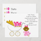 Invitation Girl_Baby Carriage (1) Invitation- Cadeaux (Devant / Derrière)