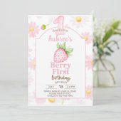 Invitation Girl Berry First, 1er anniversaire d'invitation, i (Debout devant)