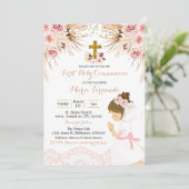 Invitation Girl Boho Pampas Floral première communion Invitat