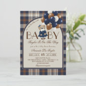 Invitation Girl Coquette Bear Baby Shower (Debout devant)