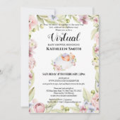 Invitation Girl Fox Elegant Floral Green Douche virtuelle (Devant)